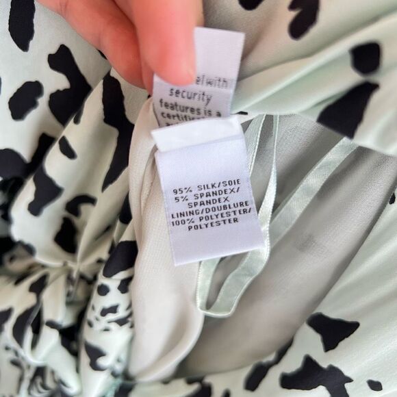 Diane von Furstenberg New Della Paint Splash Printed Dress Light Green Women’s 8 - Picture 13 of 15